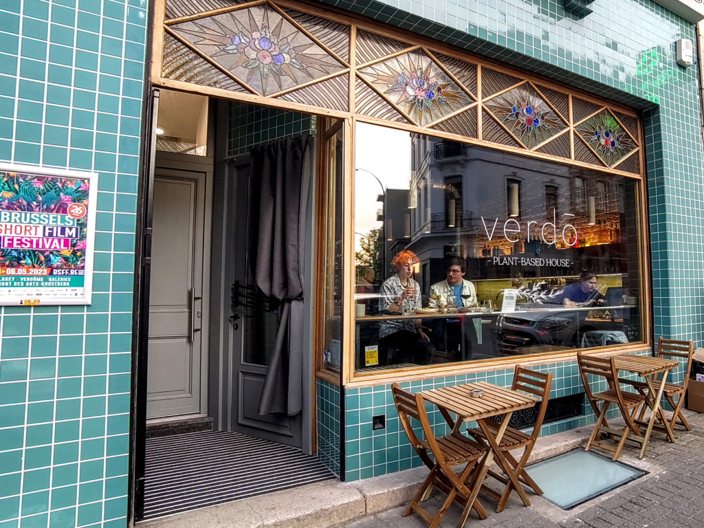 Exteriorul restaurantului Verdo, din Bruxelles