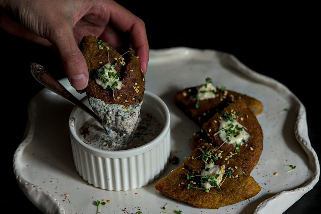 Potato cakes, with mushrooms, chestnuts and mozzarella