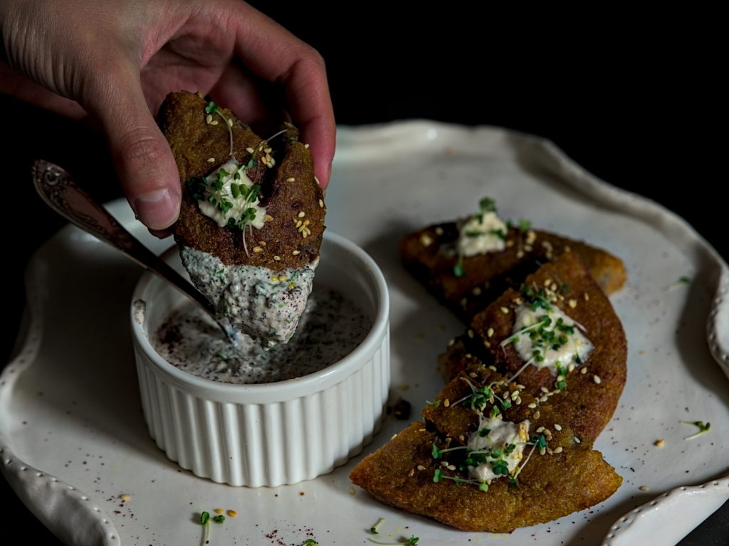 Potato cakes, with mushrooms, chestnuts and mozzarella