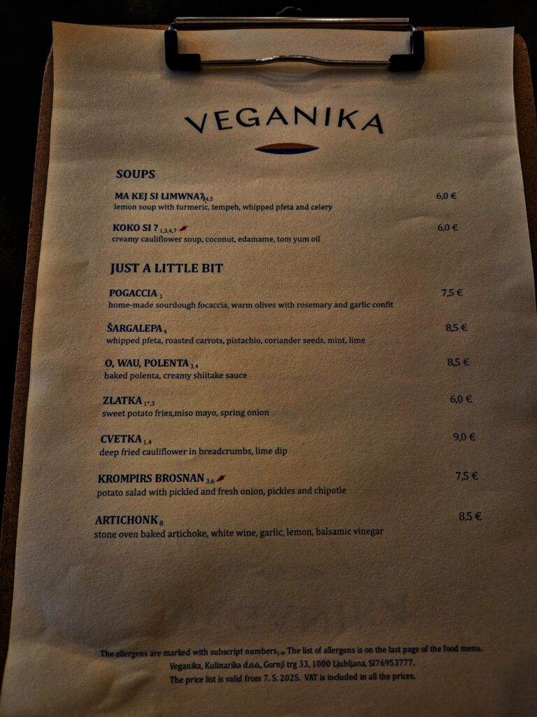 Veganika, meniu, pagina 1