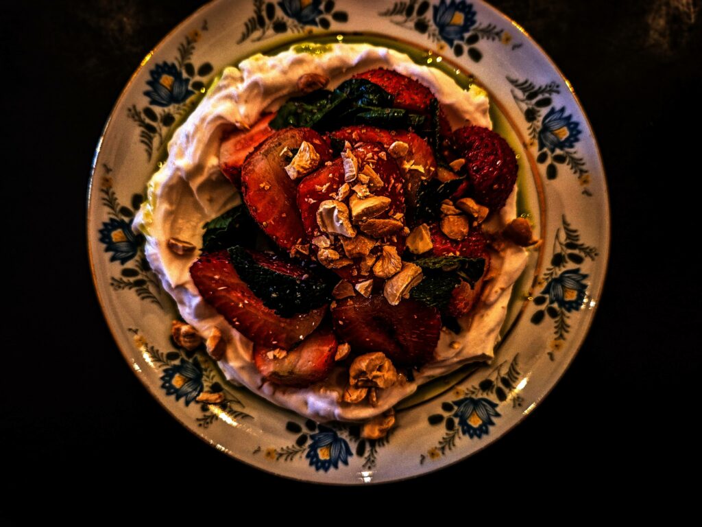 Veganika, desert cu căpșuni